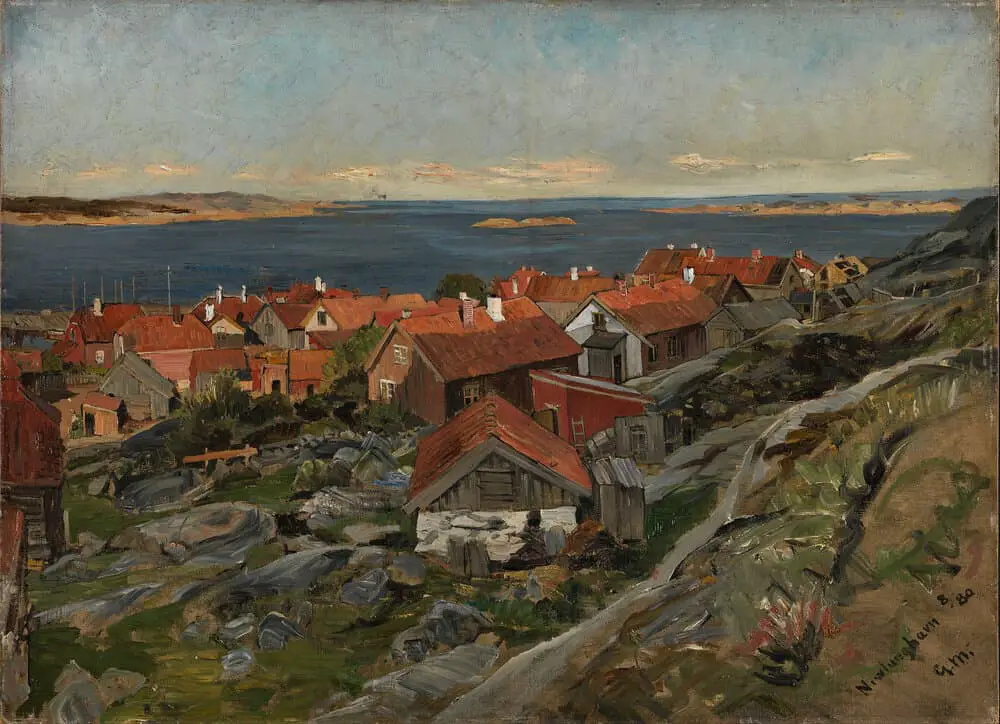 Gerhard Munthe (1849 - 1929) A view over Nevlunghavn