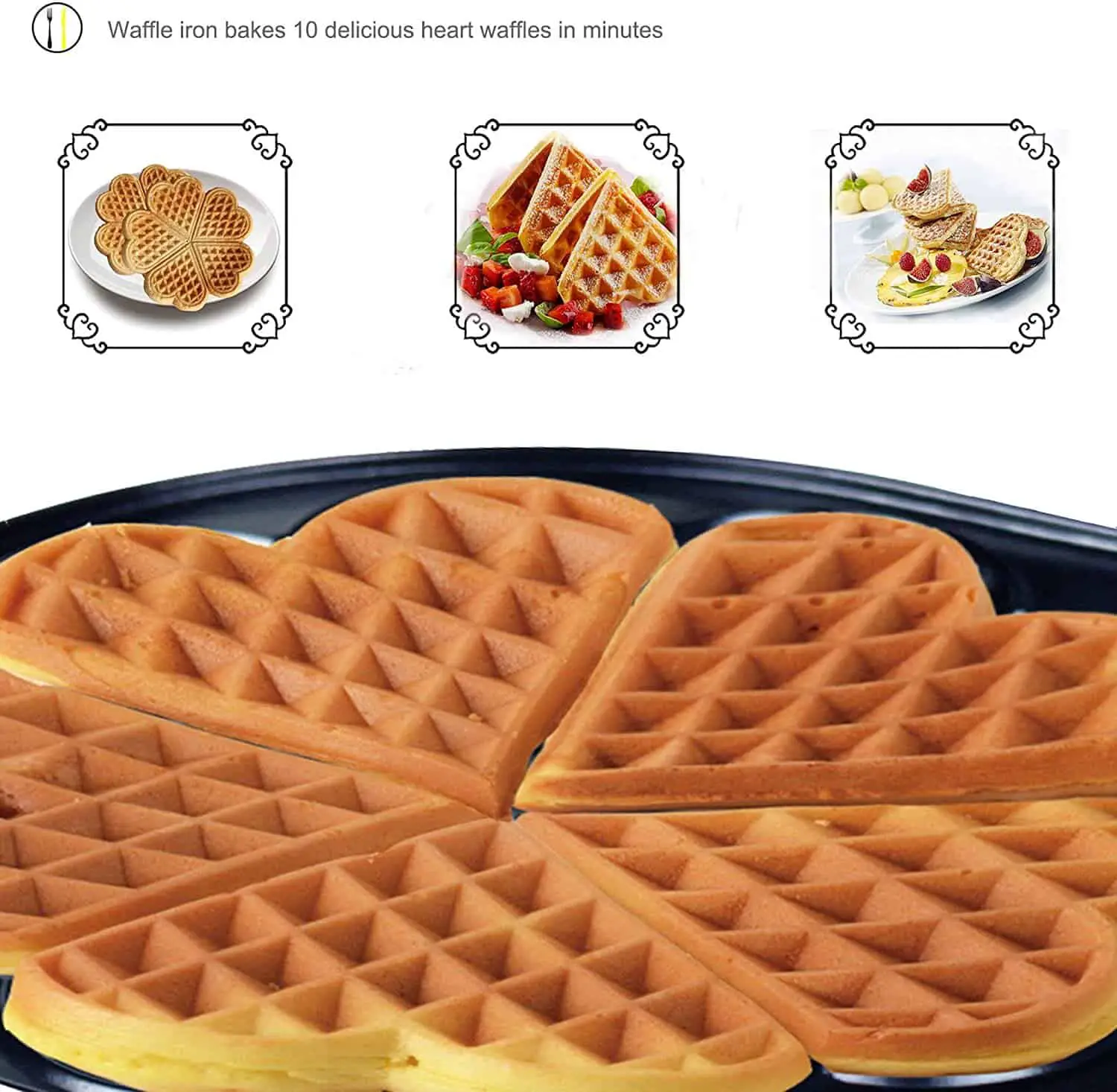 形状完美的心形华夫饼